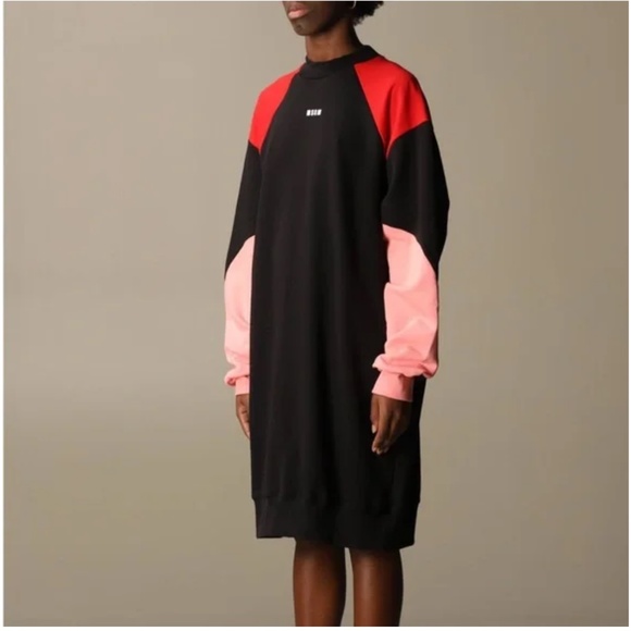 MSGM Cotton sweatshirt dress with logo - Picture 2 of 4